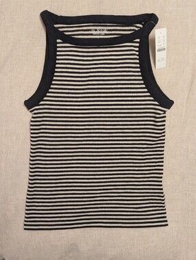NWT JCrew Stretch Linen Striped Tank, Size Small